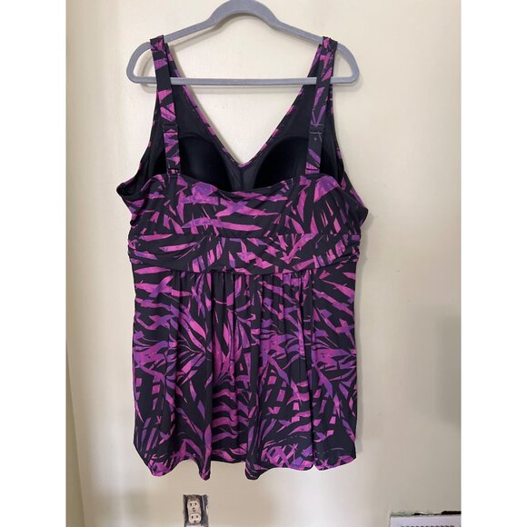 Swimsuits For All One piece Swimsuit 30 Plus Size Beach Resort Vacation Tropical - Picture 8 of 11